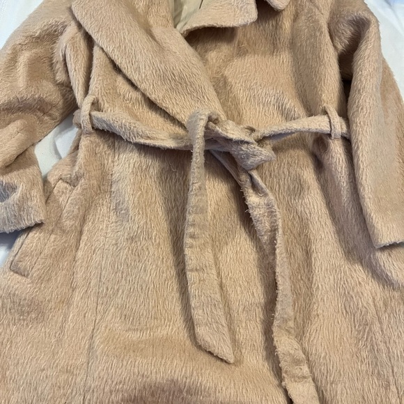 SNIDEL Coat Beige ONESIZE OS Tan Fall Winter Belted Coat Jacket Cozy S M L XL - Picture 11 of 11